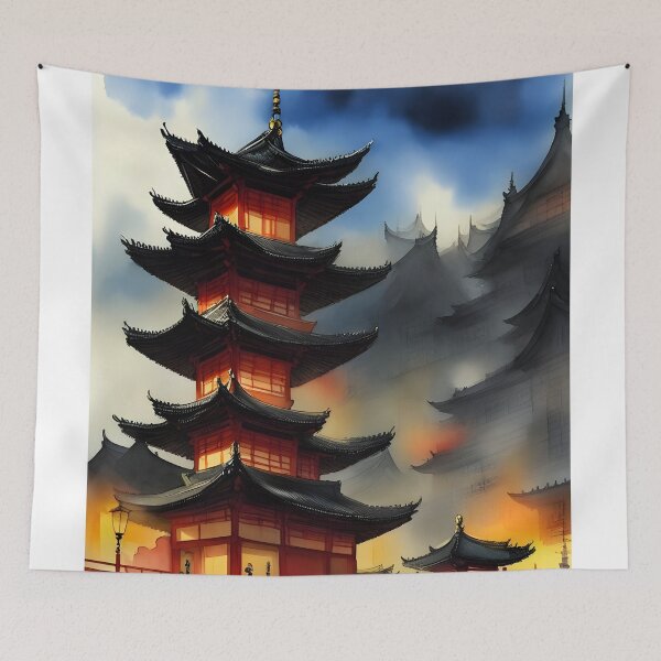 Item preview, Asia Fantasia Watercolor Building designed and sold by MudbloodStore.