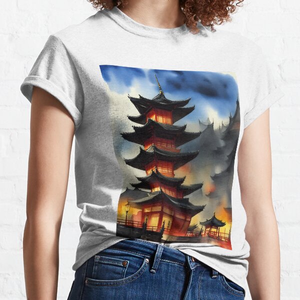 Asia Fantasia Watercolor Building Classic T-Shirt