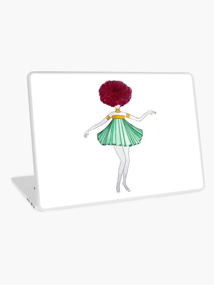 Thumbnail 1 of 2, Laptop Skin, Flower Girl : Dahlia designed and sold by studinano.