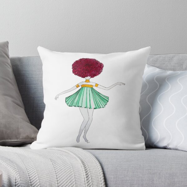 Flower Girl : Dahlia Throw Pillow