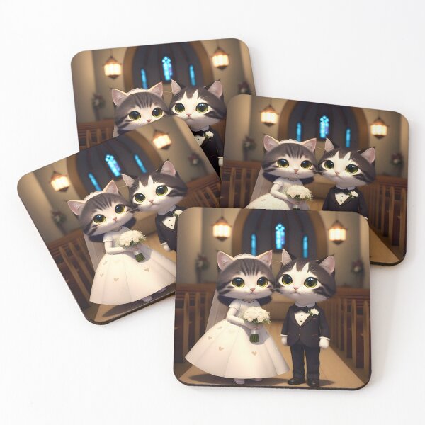 Item preview, Cats Getting Married - Modern Digital Art designed and sold by Ai-michiart.