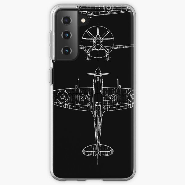 Spitfire aircraft blueprints Samsung Galaxy Soft Case