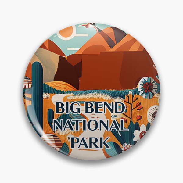 Item preview, Big Bend National Park Scandinavian Folk Art Style Circle designed and sold by PikoApparel.