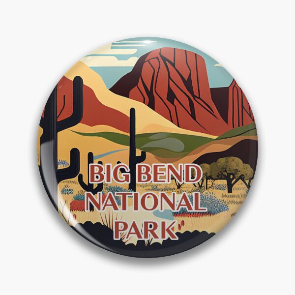 Item preview, Big Bend National Park Scandinavian Folk Art Style Circle designed and sold by PikoApparel.