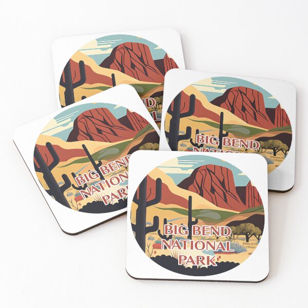 Item preview, Big Bend National Park Scandinavian Folk Art Style Circle designed and sold by PikoApparel.