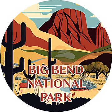 Imagen de la obra Big Bend National Park Scandinavian Folk Art Style Circle de PikoApparel