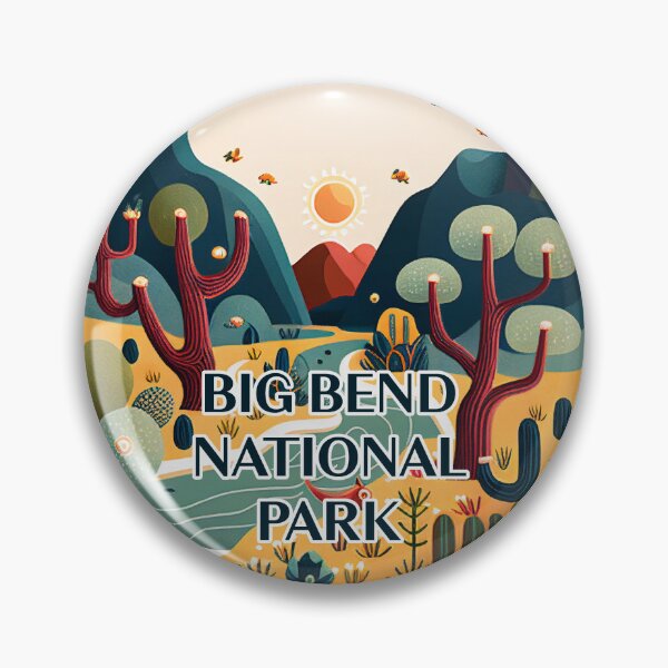 Item preview, Big Bend National Park Scandinavian Folk Art Style Circle designed and sold by PikoApparel.
