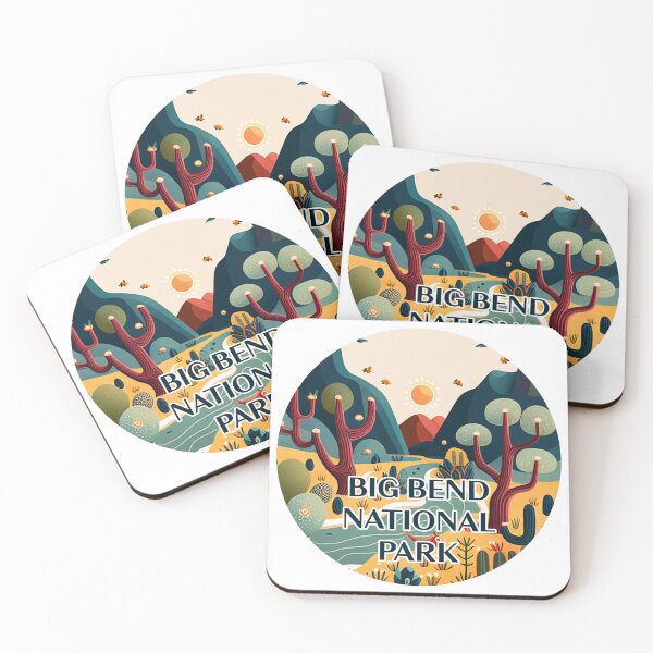 Item preview, Big Bend National Park Scandinavian Folk Art Style Circle designed and sold by PikoApparel.