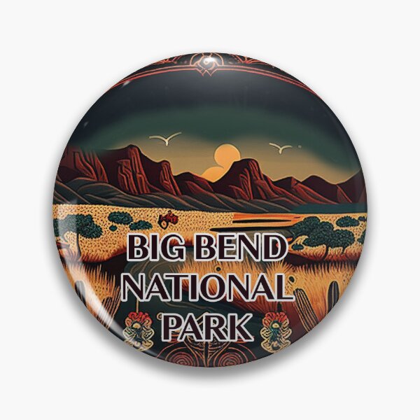 Item preview, Big Bend National Park Scandinavian Folk Art Style Circle designed and sold by PikoApparel.