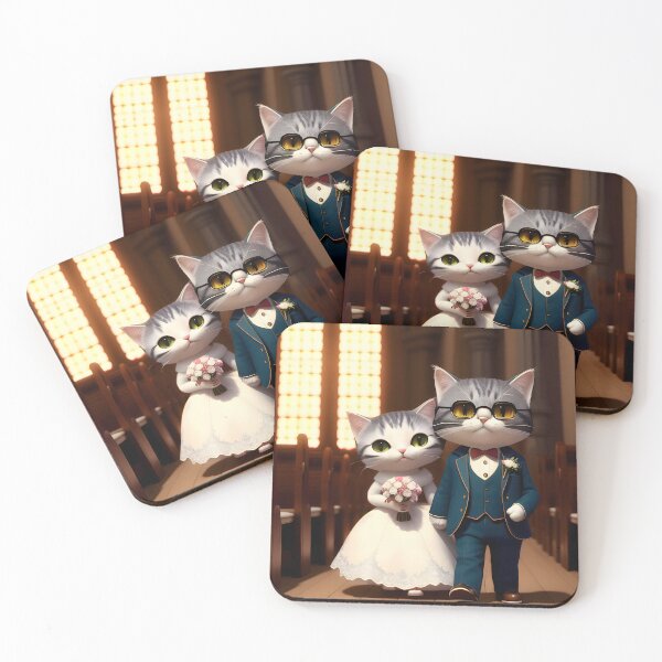 Item preview, Cats Getting Married - Modern Digital Art designed and sold by Ai-michiart.