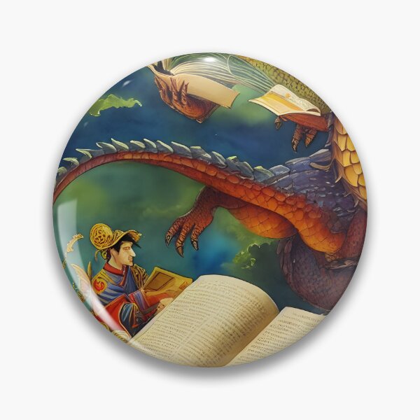 Item preview, Oriental Dragon Reading Fantasy Watercolor designed and sold by MudbloodStore.