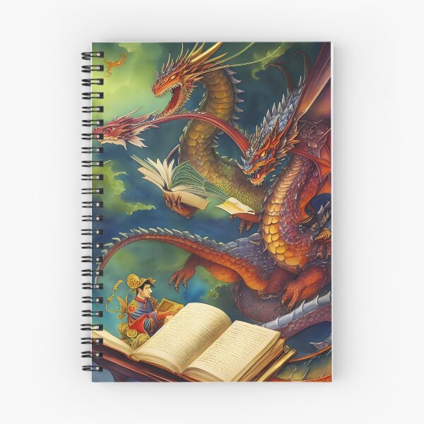 Item preview, Oriental Dragon Reading Fantasy Watercolor designed and sold by MudbloodStore.