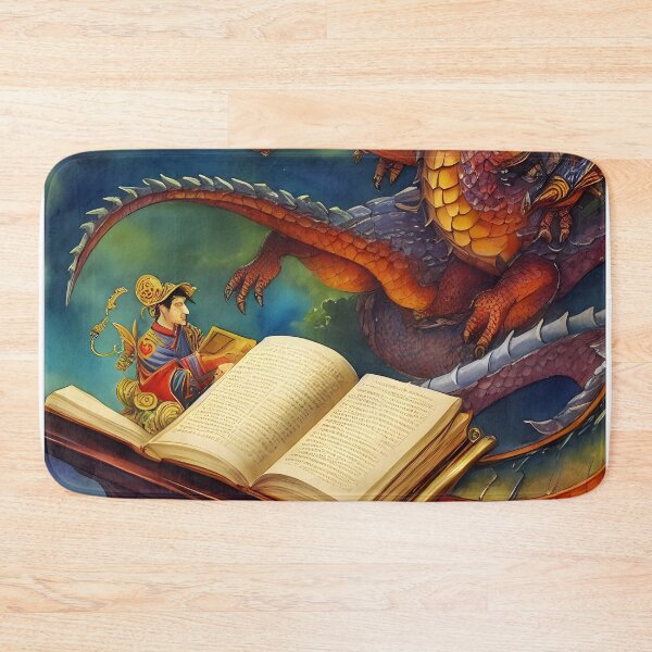 Item preview, Oriental Dragon Reading Fantasy Watercolor designed and sold by MudbloodStore.