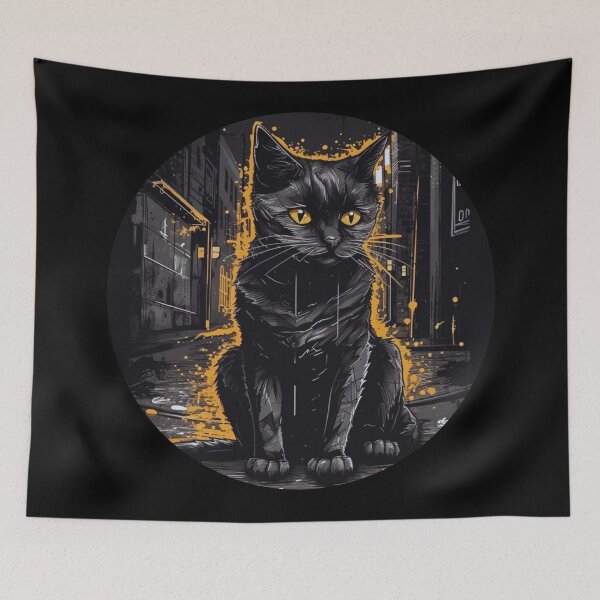 Item preview, Cat Daddy Black Cat vintage Eighties Style Cat Retro designed and sold by Shop801.