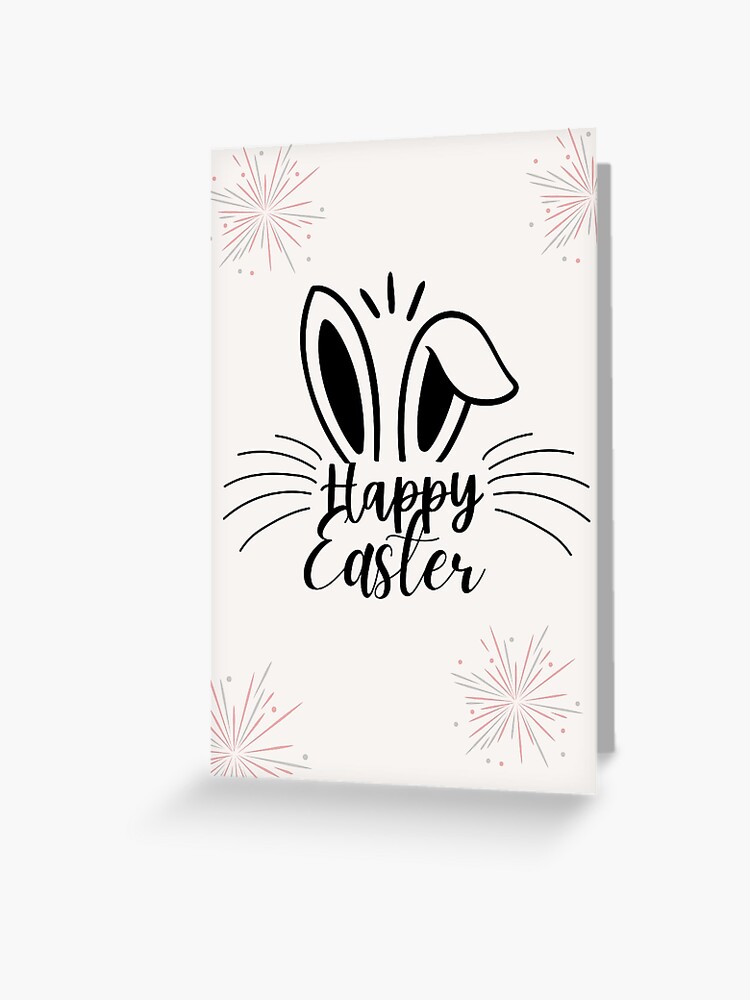 Happy Easter Bunny ears greeting card Greeting Card for Sale by  Bonicrazypeople