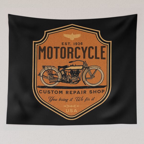 Item preview, Vintage Motorcycle Repair Shop designed and sold by HellbenderCo.