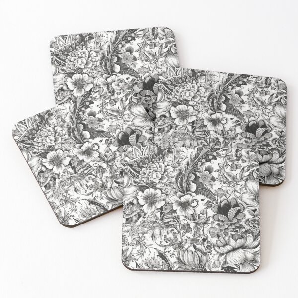 Item preview, Black and White Flower Pattern - 1 designed and sold by PixelPusherArt.
