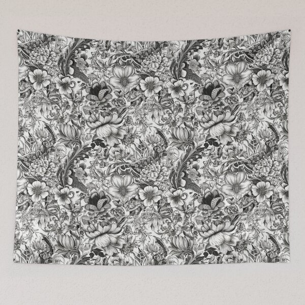 Item preview, Black and White Flower Pattern - 1 designed and sold by PixelPusherArt.