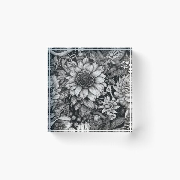 Item preview, Black and White Flower Pattern - 2 designed and sold by PixelPusherArt.