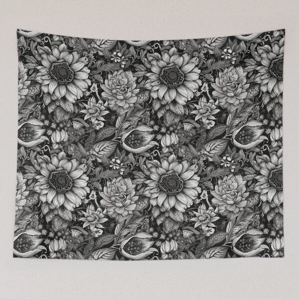 Item preview, Black and White Flower Pattern - 2 designed and sold by PixelPusherArt.