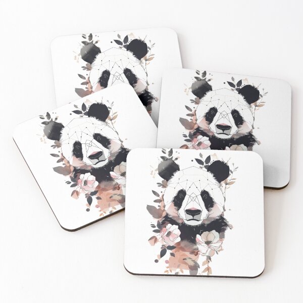 Item preview, geometric flower panda  designed and sold by alxndraai.