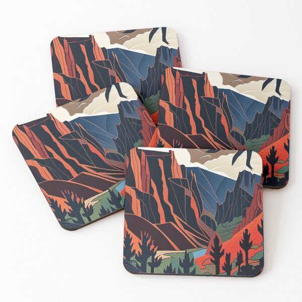 Item preview, Black Canyon of the Gunnison National Park Scandinavian Folk Art Style designed and sold by PikoApparel.