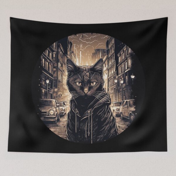 Item preview, Cat Daddy Black Cat vintage Eighties Style Cat Retro designed and sold by Shop801.