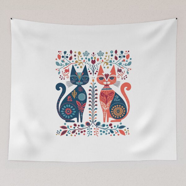Item preview, Hygge Scandinavian Cottagecore Design of Fantasy Cats designed and sold by Kalligraphika.