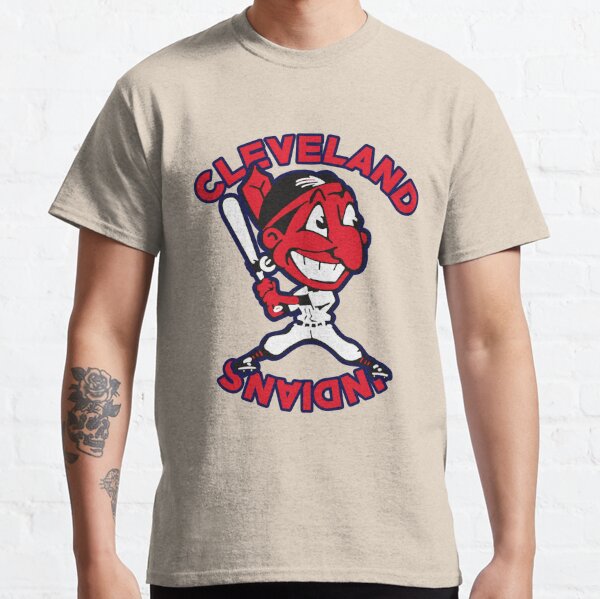 Majestic Cleveland Indians Blue & Red Chief Wahoo #1 T-Shirt Mens Size  Large