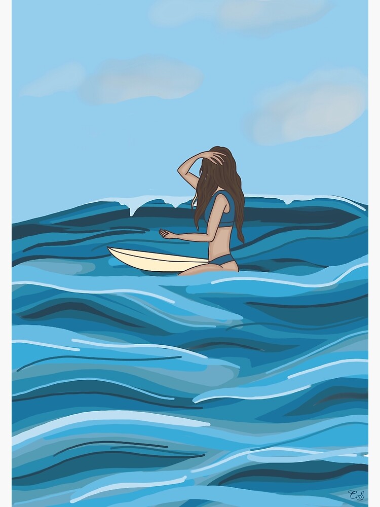 Surfer girl aesthetic poster | Art Print