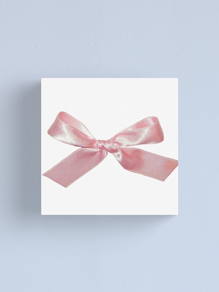 Coquette balletcore pink ribbon bow | Canvas Print