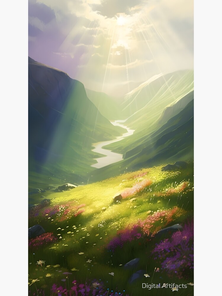 Disover Valley of Wild Flowers: Serene Nature Premium Matte Vertical Poster