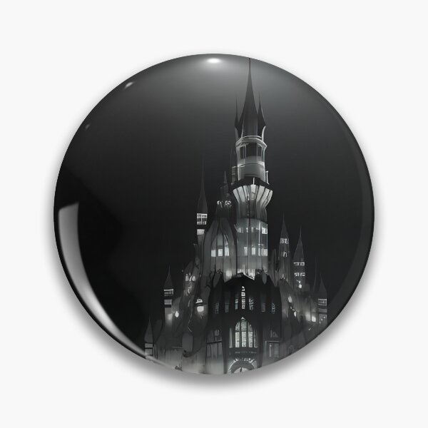 Item preview, the devil castle fantasy illustration in black and white designed and sold by PosterPalace.