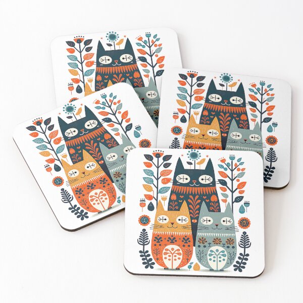 Item preview, Hygge Scandinavian Cottagecore Design of Fantasy Cats designed and sold by Kalligraphika.
