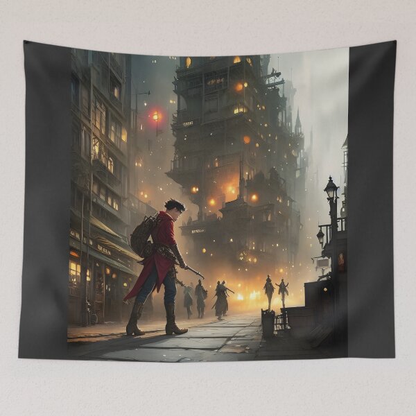 Item preview, Steampunk City Fantasy Watercolor designed and sold by MudbloodStore.