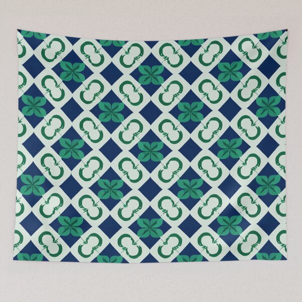 Item preview, Retro Tile Pattern Green, milky White and Dark Blue designed and sold by RetroTile.