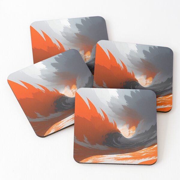 Item preview, Orange and Gray Scenic Mountain and Waves of River Waterfalls designed and sold by deniselynnimage.