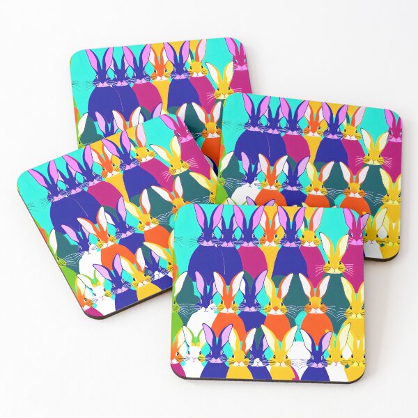 Item preview,  bright multi coloured rabbits  designed and sold by David-Howells.