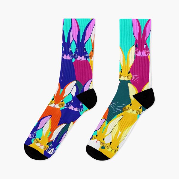 Item preview,  bright multi coloured rabbits  designed and sold by David-Howells.