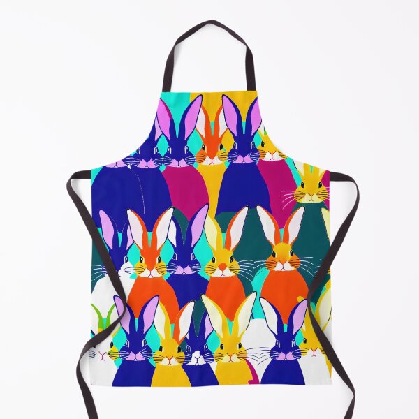 Item preview, bright multi coloured rabbits designed and sold by David-Howells.