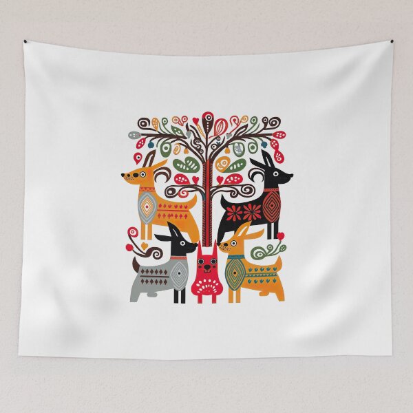 Item preview, Hygge Scandinavian Cottagecore Design of Fantasy Dogs designed and sold by Kalligraphika.