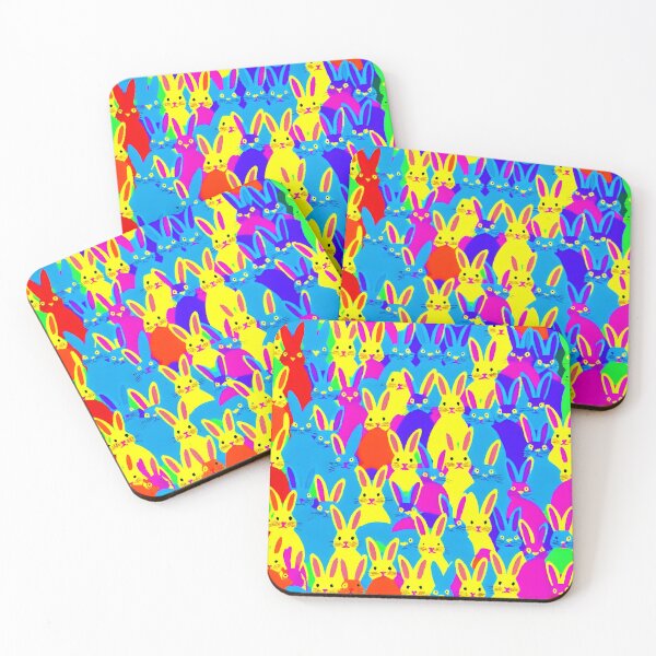 Item preview,  bright multi coloured rabbits  designed and sold by David-Howells.