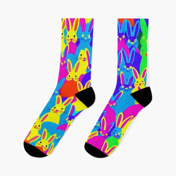Item preview,  bright multi coloured rabbits  designed and sold by David-Howells.