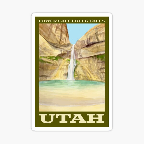 Utah Waterfall Vintage style Sticker