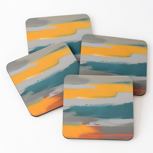 Item preview, Orange Green Gray Red Abstract of Dreary Skies designed and sold by deniselynnimage.
