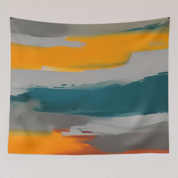 Item preview, Orange Green Gray Red Abstract of Dreary Skies designed and sold by deniselynnimage.