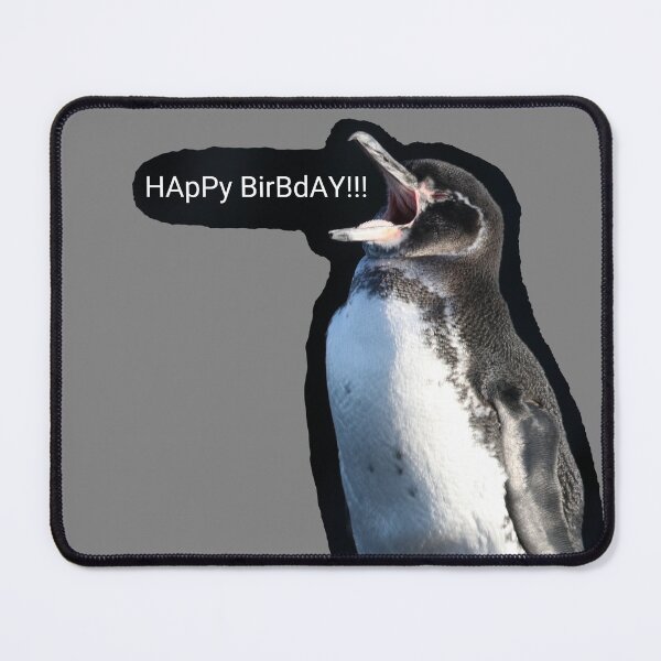 Item preview, Galapagos Penguin it's my birthday (Grey #808080 background) designed and sold by SBPenguins.