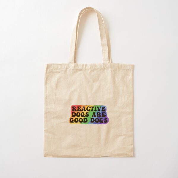 Item preview, Reactive Dogs Are Good Dogs Black Text Rainbow Background Sticker designed and sold by MissNovaDog.