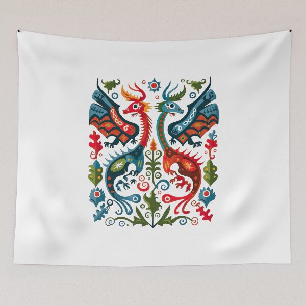Item preview, Hygge Scandinavian Cottagecore Design of Fantasy Dragons designed and sold by Kalligraphika.