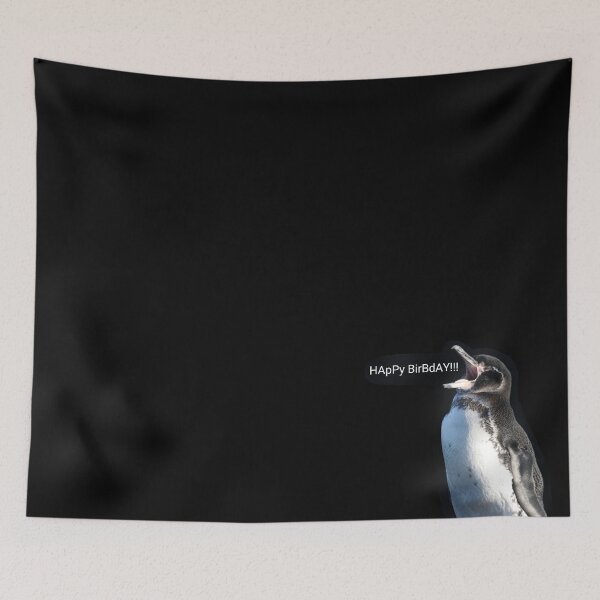 Item preview, Galapagos Penguin it's my birthday (Black background)  designed and sold by SBPenguins.